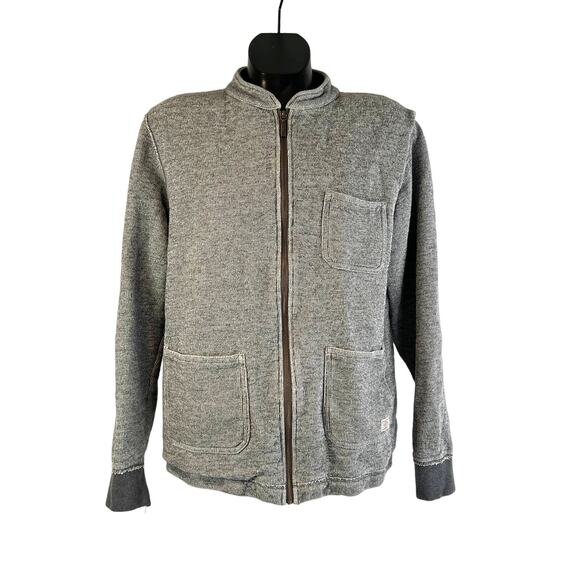 Barbour Weave Zip Thru Sweater Cardigan Long Sleeve Cotton Workwear Gray - Picture 1 of 11